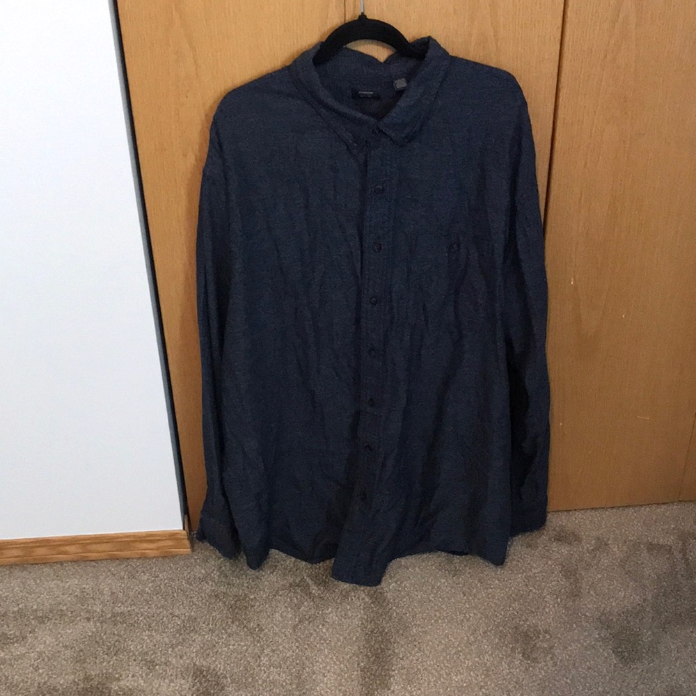 Mens plus size navy blue arrow 3XL long sleeve button up shirt